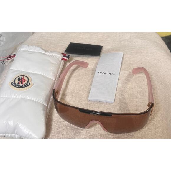 Moncler Ombrate ML0247 72E Pink and Gold Frames Smoky Lens main image 6